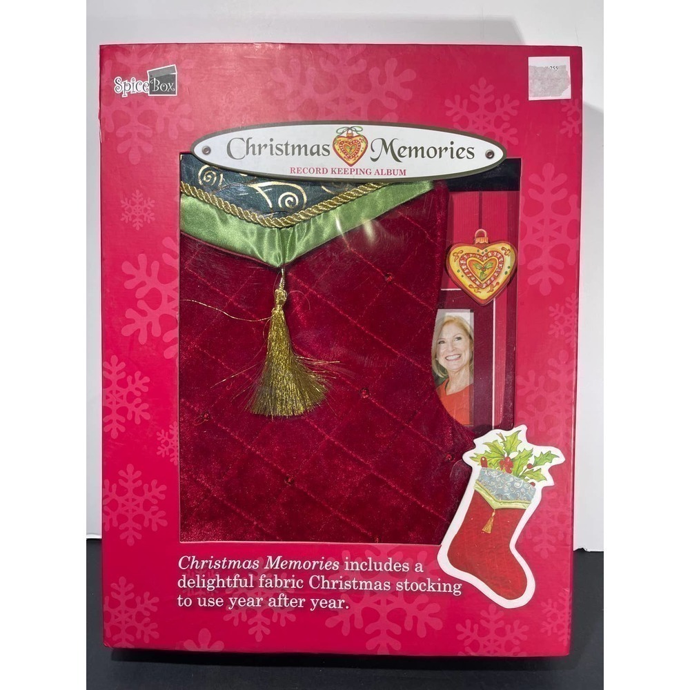 Spicebox Christmas Memories Record Keeping Album Include Fabric Stocking 2009
